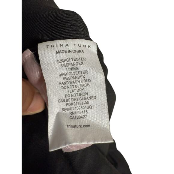 Trina Turk Black Sequined Short Sleeve V-Neck  Romper Size 6 - Picture 11 of 12